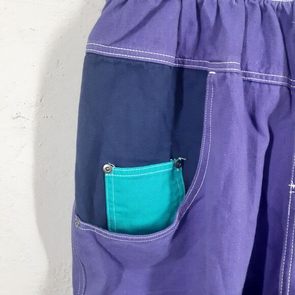 Vtg Ocean Pacific OP Mens L Oversize Baggy Purple Utility Shorts Made In USA NWT - Picture 2 of 11